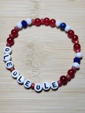 Hockey Bracelet Ole Ole Ole Beaded Bracelet Montreal Hockey Fan Bracelet